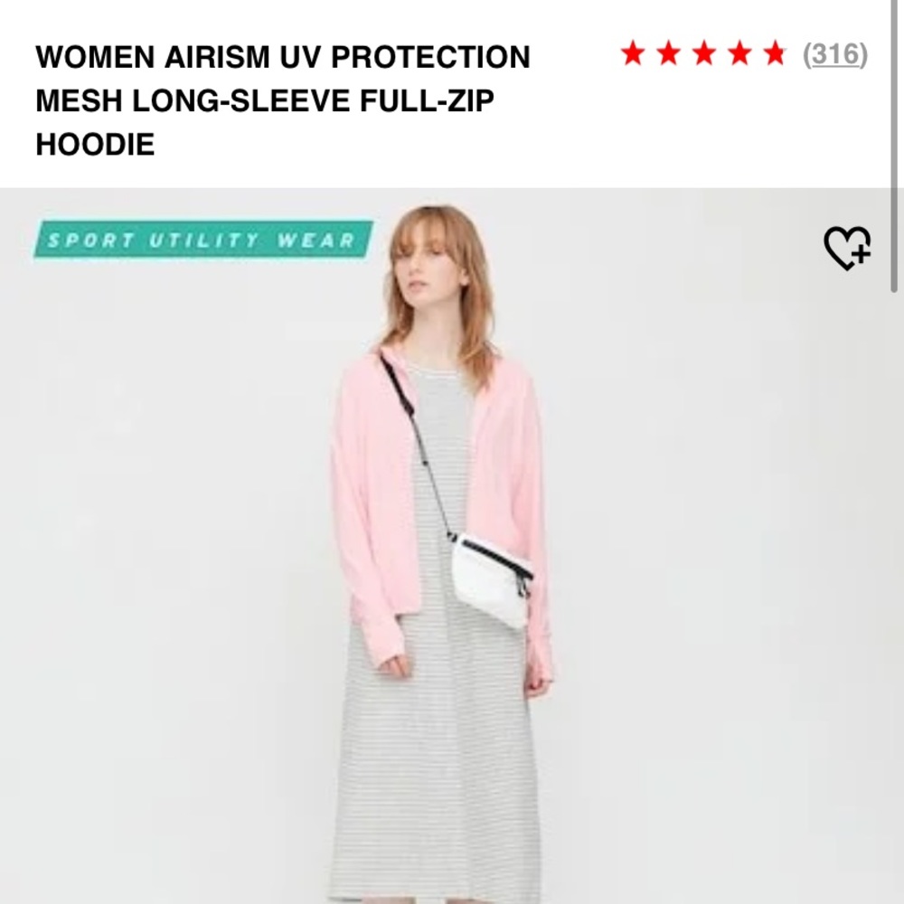 Uniqlo Airism Light Pink Hoodie Jacket